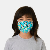 Cute Penguins with Blue Neckties Kids' Cloth Face Mask (Worn)