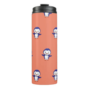 Cute penquin printed thermal tumbler