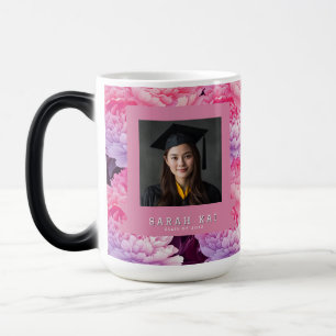 Cute Peonies Flower Gift For Her Graduation Color Morph Mug