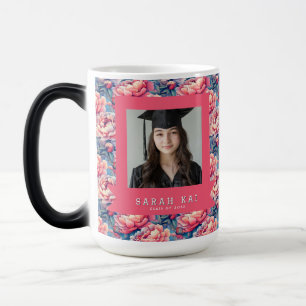 Cute Peonies Pattern Graduation Gift Color Morph Mug