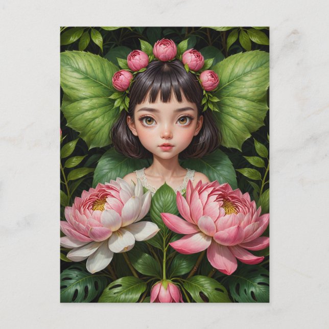 Cute Peony Fairy  Postcard (Front)