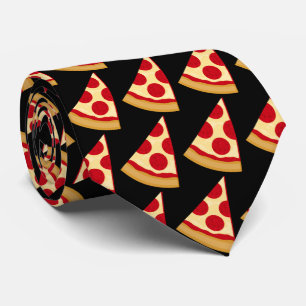 Cute pepperoni pizza slice pattern tie