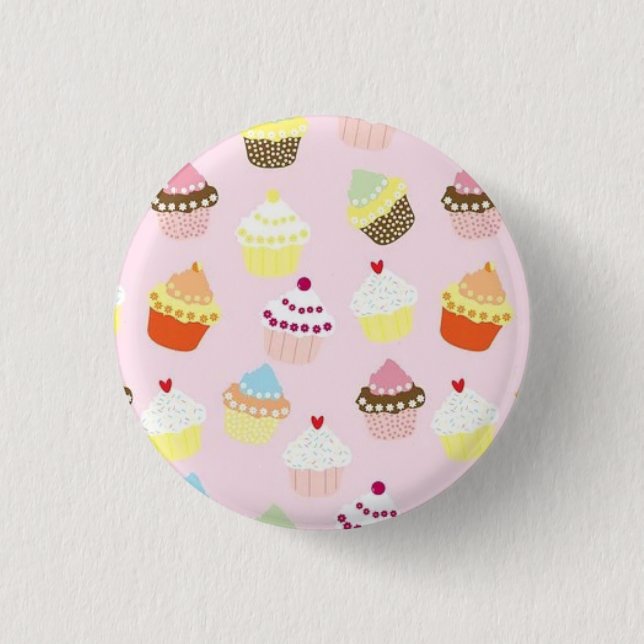 Cute Perfect Gorgeous Pink Cupcake      Button (Front)