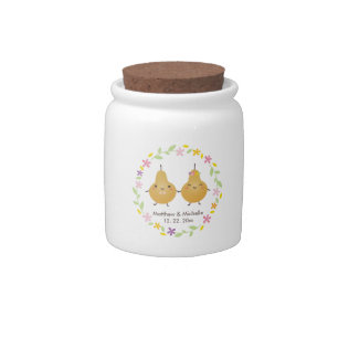 Cute Perfect Pear Perfect Pair Wedding Favor Candy Jar