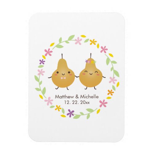 Cute Perfect Pear Whimsical Wedding Save The Date Magnet