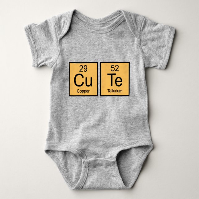 Cute Periodic Elements Baby Bodysuit (Front)