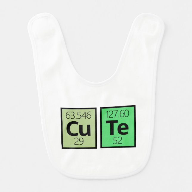 Cute Periodic Table Element Symbols Baby Bib (Front)