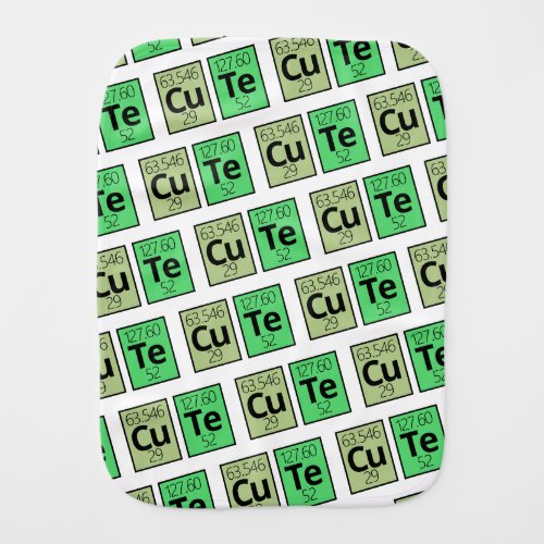 Cute Periodic Table Element Symbols Baby Burp Cloth