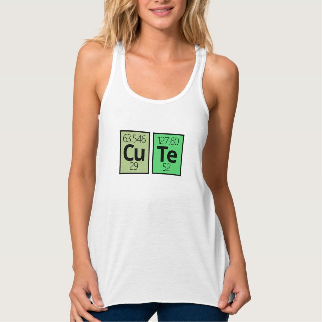 Cute Periodic Table Element Symbols Tank Top (Front)