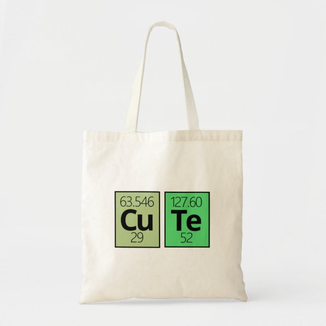 Cute Periodic Table Element Symbols Tote Bag (Front)
