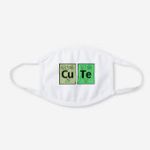 Cute Periodic Table Element Symbols White Cotton Face Mask (Front)