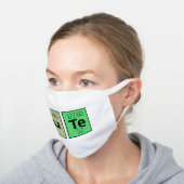 Cute Periodic Table Element Symbols White Cotton Face Mask (Angled)