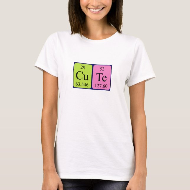 Cute periodic table name shirt (Front)