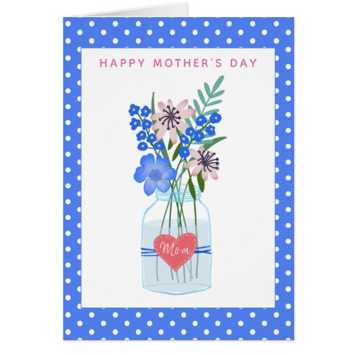 Cute Periwinkle Floral Mothers Day Card