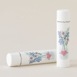Cute Periwinkle Floral Vase Lip Balm