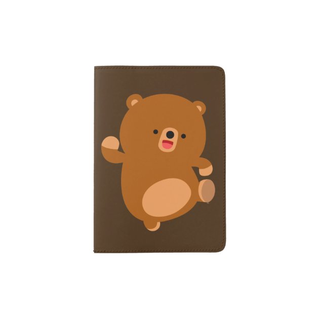 Cute Perky Cartoon Bear Passport Holder | Zazzle