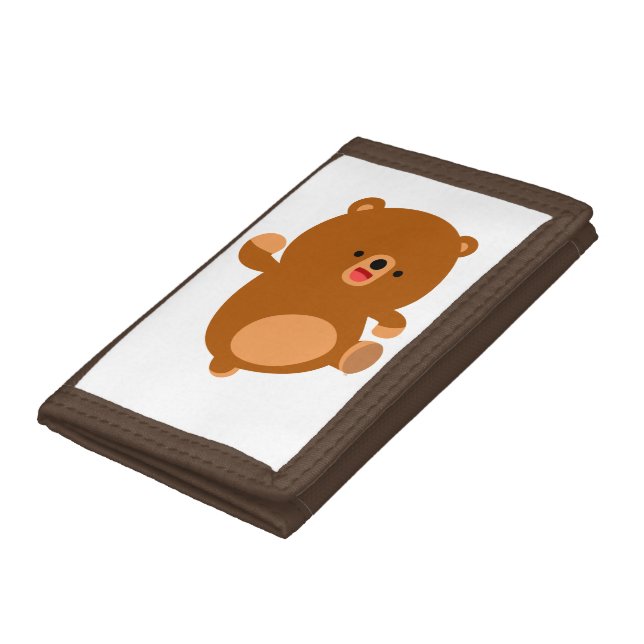 Cute Perky Cartoon Bear Tri-fold Wallet (Bottom)