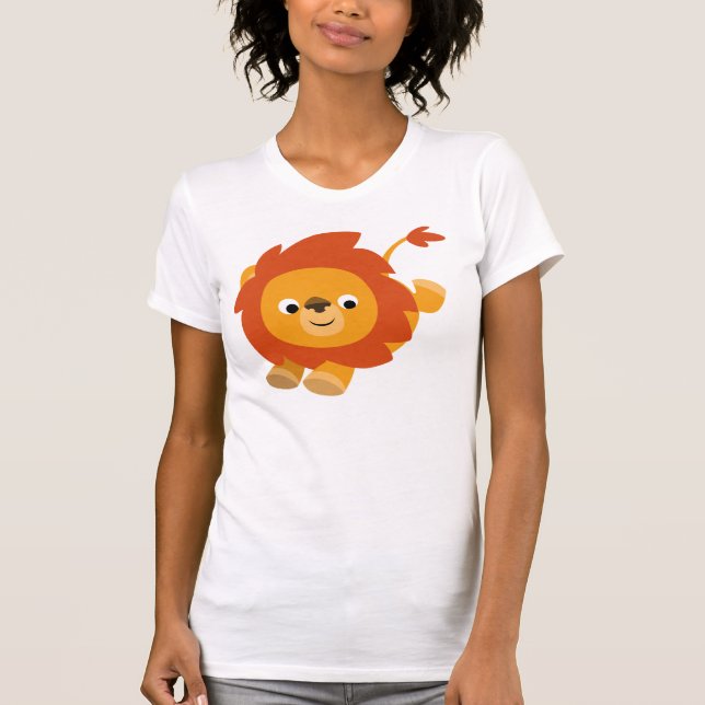 Cute Perky Cartoon Lion Women T-Shirt (Front)
