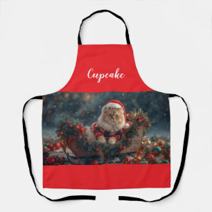 Cute Persian Cat Christmas Personalized Apron