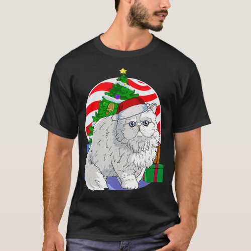 Cute Persian Cat Santa Christmas Tree Decor Gift  T_Shirt