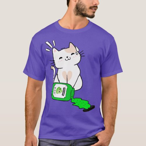 Cute Persian Cat Spilled Wasabi sauce T_Shirt