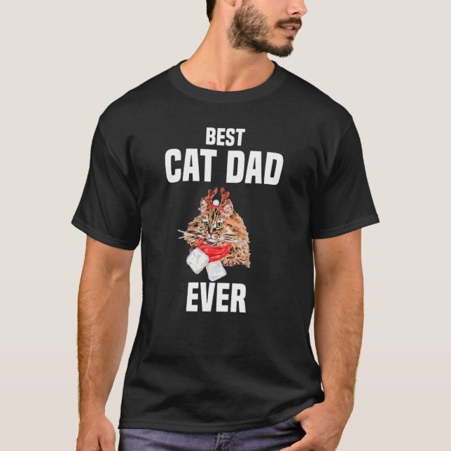 Cute Persian cat with reindeer costume  Best Cat D T-Shirt (Front)