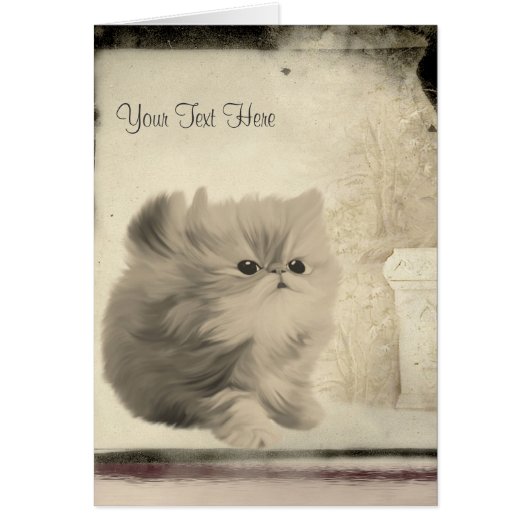 Cute Persian Kitten Card (Front)