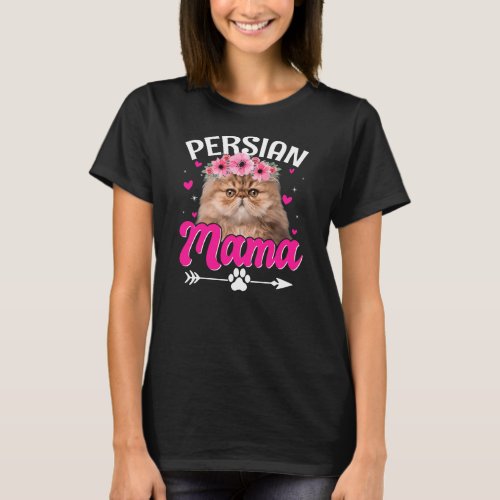 Cute Persian Mama Cat Mom Mommy Mothers Day  T_Shirt