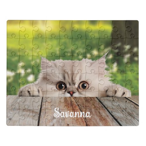 Cute Persian Peeking Cat  Jigsaw Puzzle