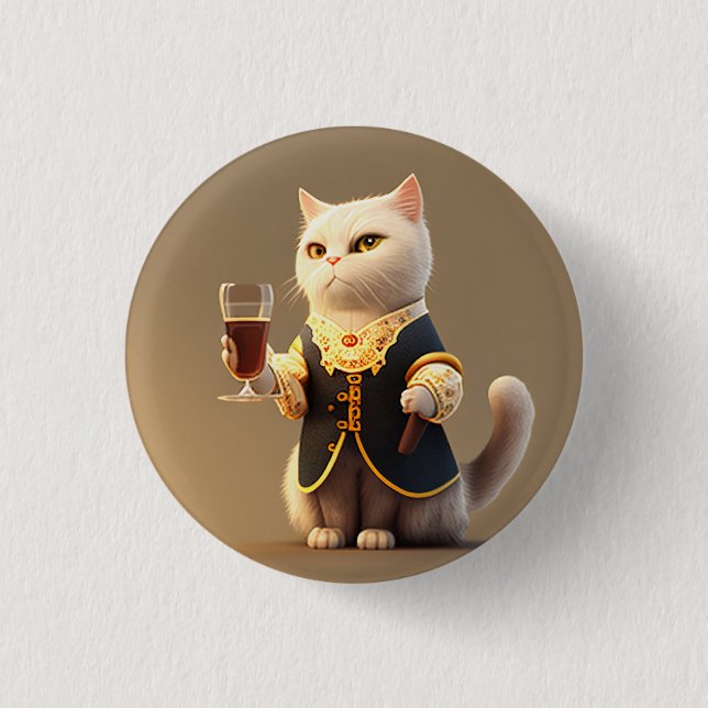 Cute Personal cat servant, funny servant Kitten Button (Front)