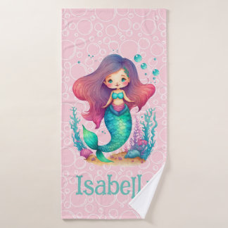 Cute personal mermaid bath towel
