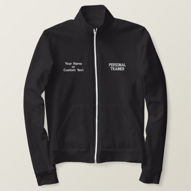 Cute Personal Trainer Fitness Track Jacket (Design Front)
