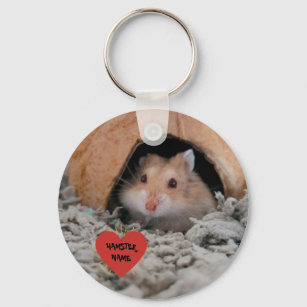 Cute personalised hamster and pet rodent owner keychain