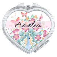 Cute Personalised Peacock Floral