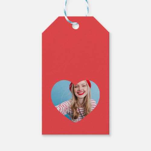 Cute personalised photo Heart Christmas Gift Tags