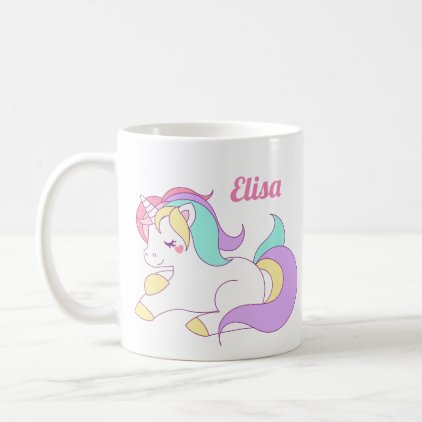 Cute Personalised Unicorn Mug Magical Pastel