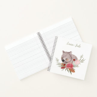Cute Personalised Wombat Notebook