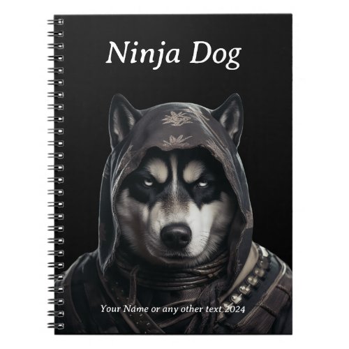 Cute Personalizabl  Ninja Dog  Notebook Black 