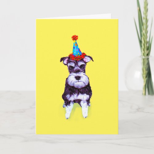 Cute Personalizable Birthday Schnauzer Card