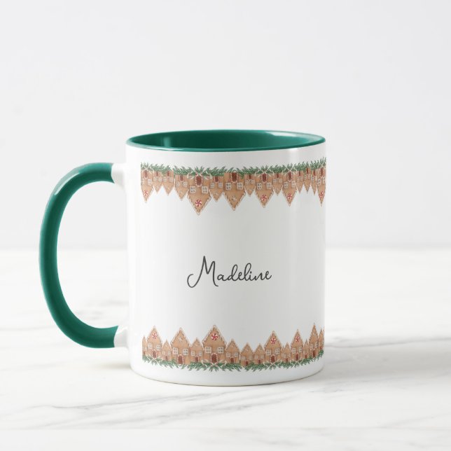 Cute personalize Gingerbread house  mug (Left)