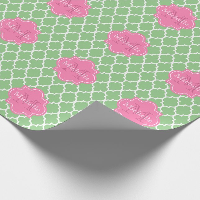 Cute personalize monogram wrapping paper (Corner)