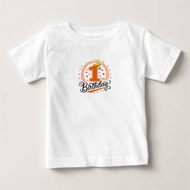 Cute & Personalized 1st Birthday Tee (Front)