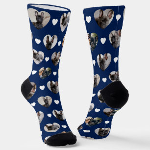 Cute Personalized 6 Heart-Shaped Pet Photos Socks