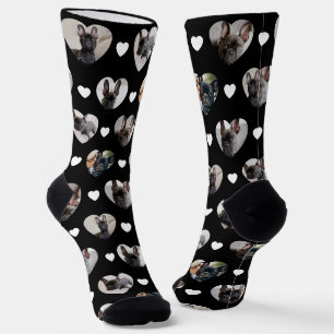 Cute Personalized 6 Heart-Shaped Pet Photos Socks