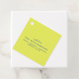 Cute Personalized A Gift From Modern Chartreuse Favor Tags