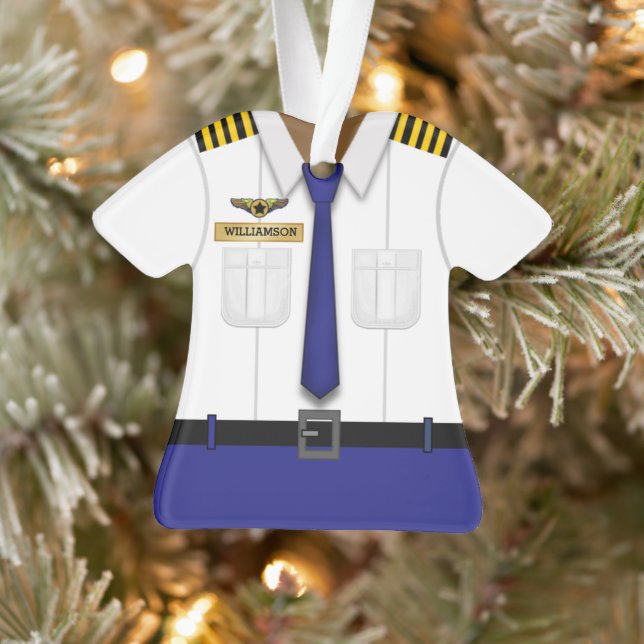 Cute Personalized Airline Pilot Ornament (Tree)