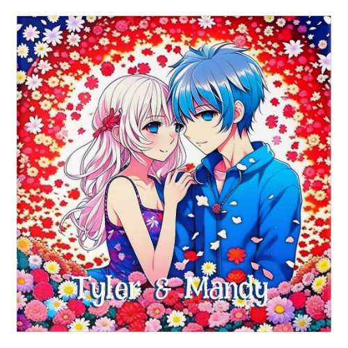Cute Personalized Anime Couples Names Acrylic Print