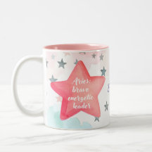 Cute Personalized Aries Zodiac Sign Mug for Girl