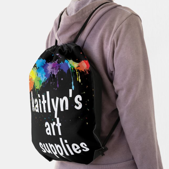 Cute personalized Art Supply Drawstring Bag (Insitu)