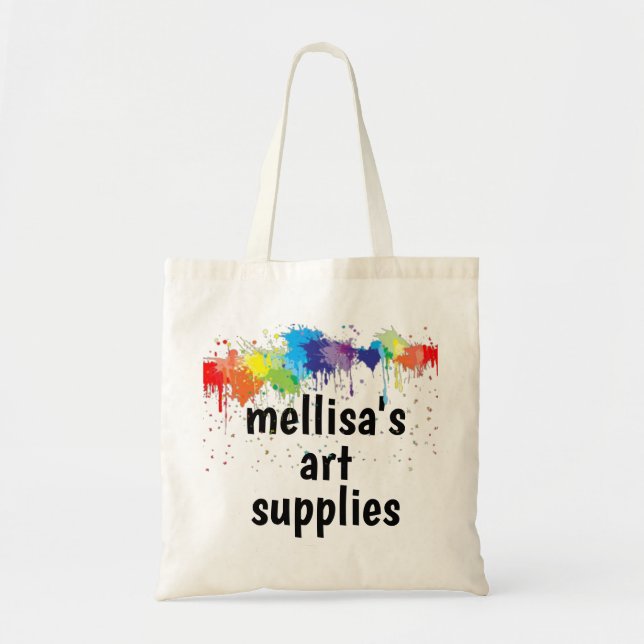 Cute personalized Art Supply Tote Bag (Front)